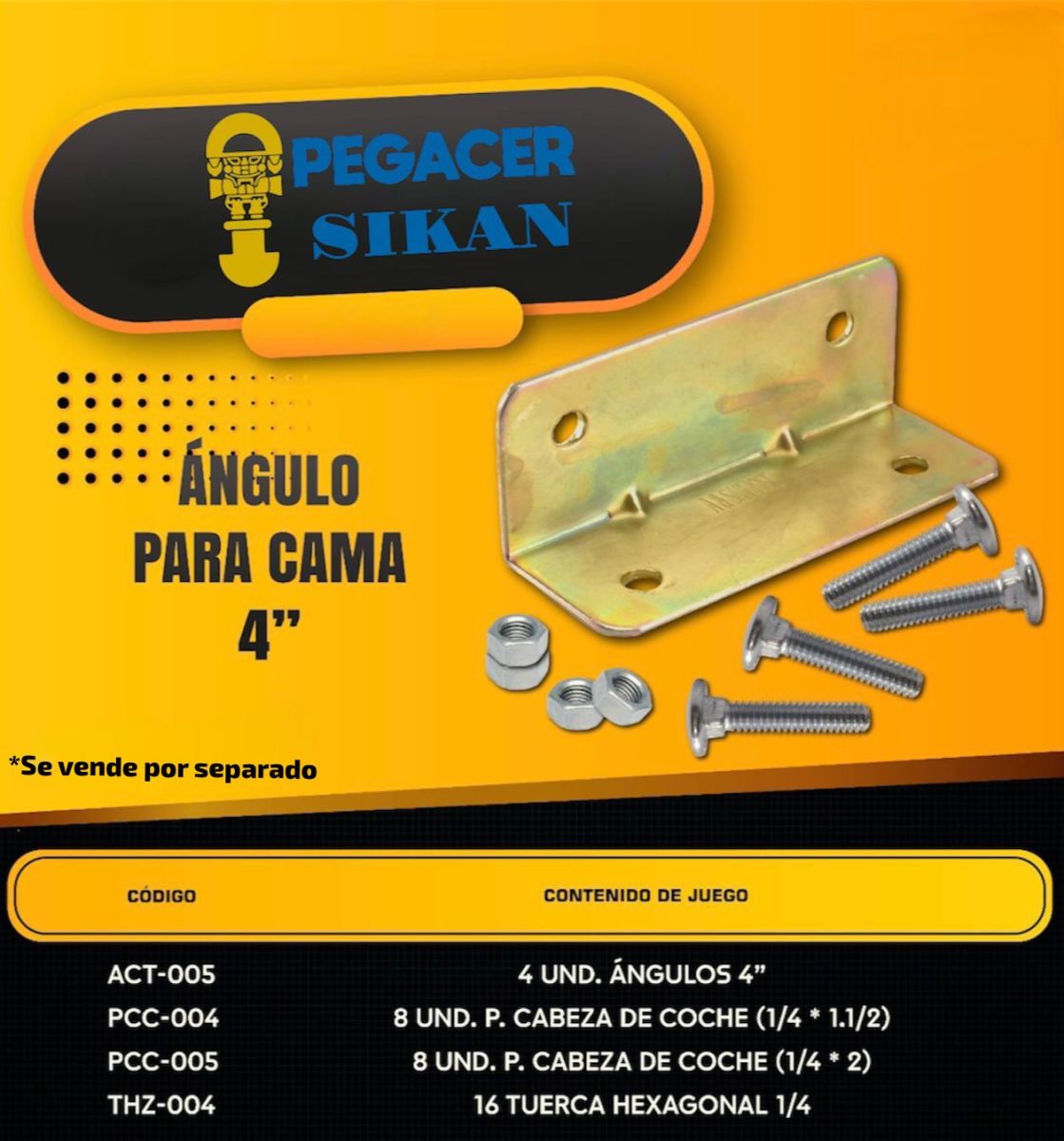 ANGULO DE CAMA 4 (4PZAS SOLO)