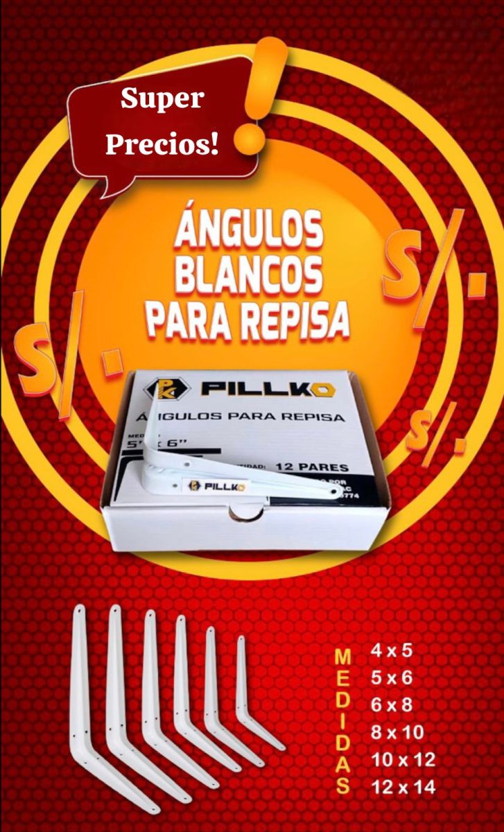 ANGULOS PARA REPISA BLANCO 5x6 