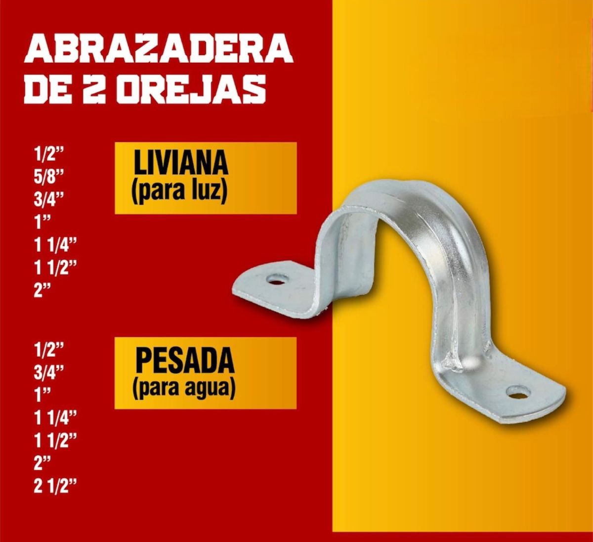 ABRAZADERA 1 P/TUBO C/2 OREJAS 