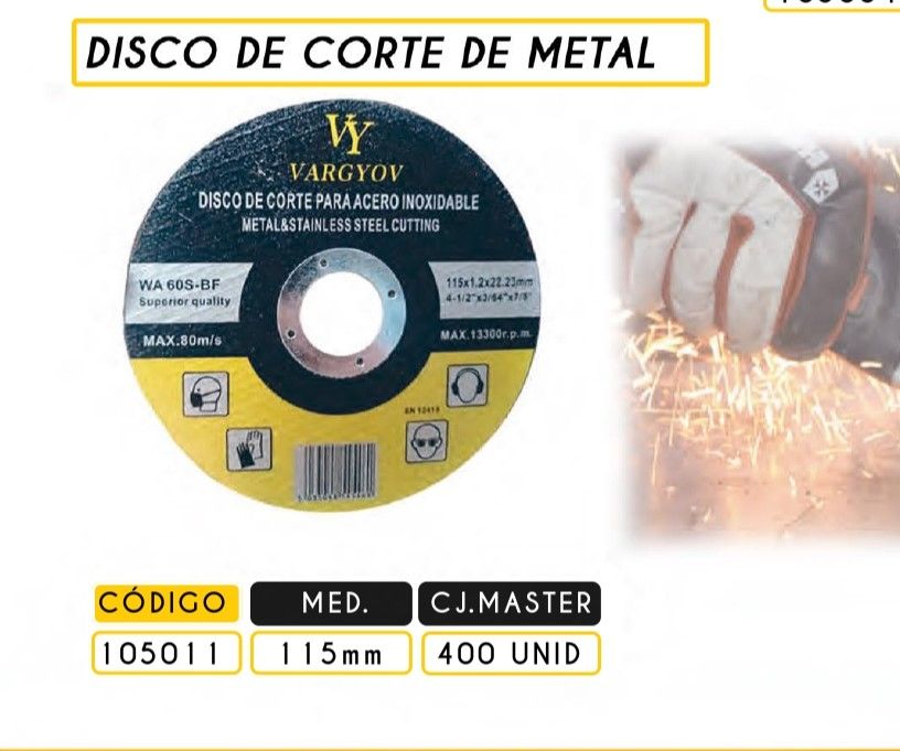 DISCO CORTE METAL 4 1/2 VY