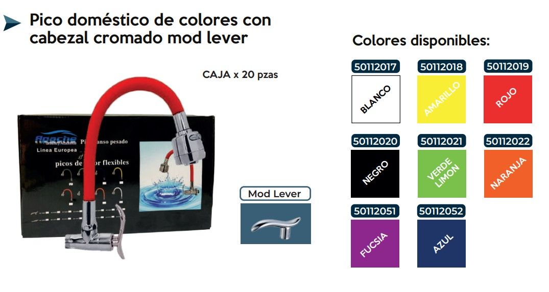 LLAVE PICO GANZO DOMESTICO PARED BLANCO LEVER