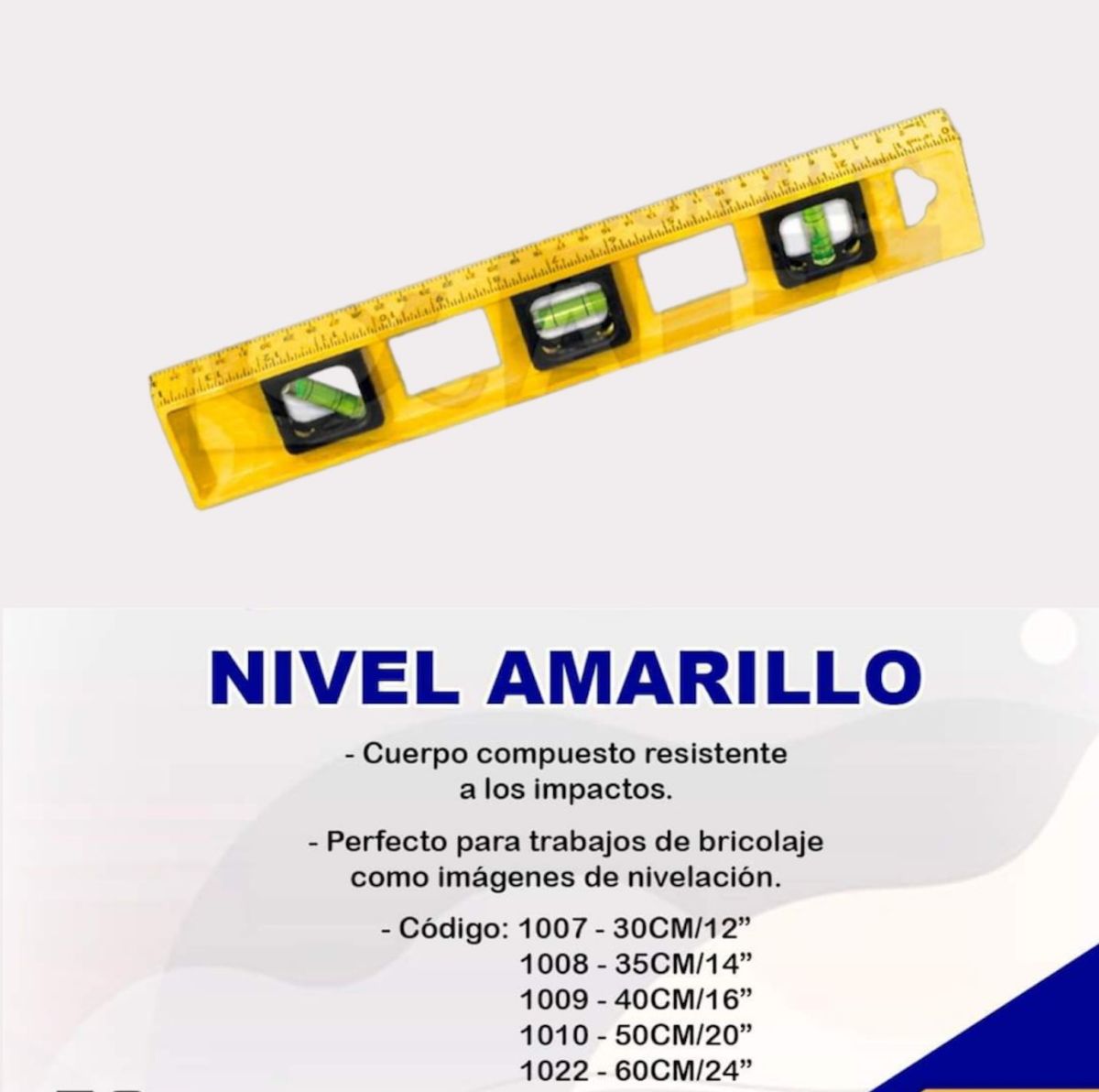 NIVEL AMARILLO PVC 20 50 CM EUROTOOLS