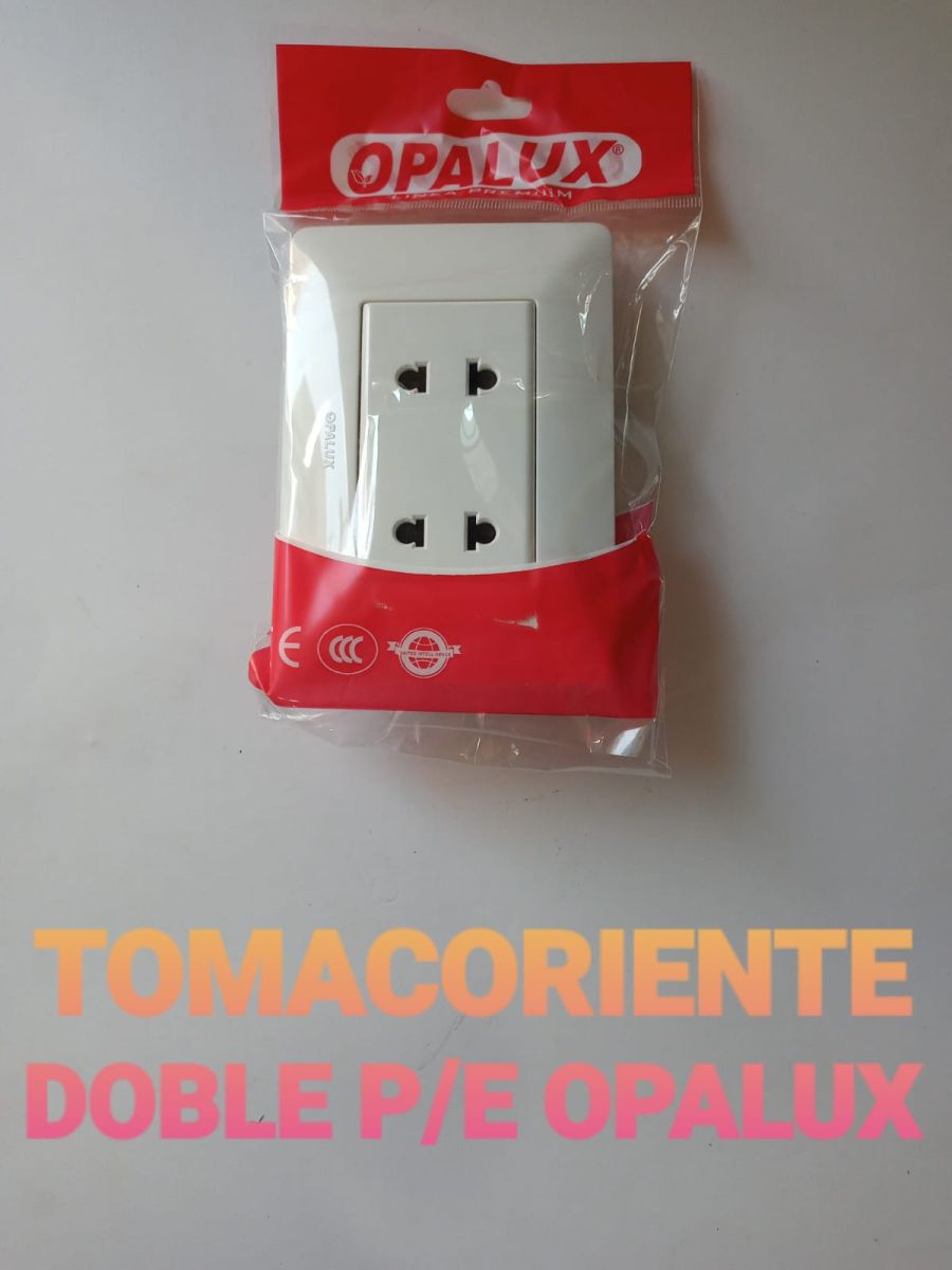 TOMACORRIENTE DOBLE P/E OPALUX - BM1202TR