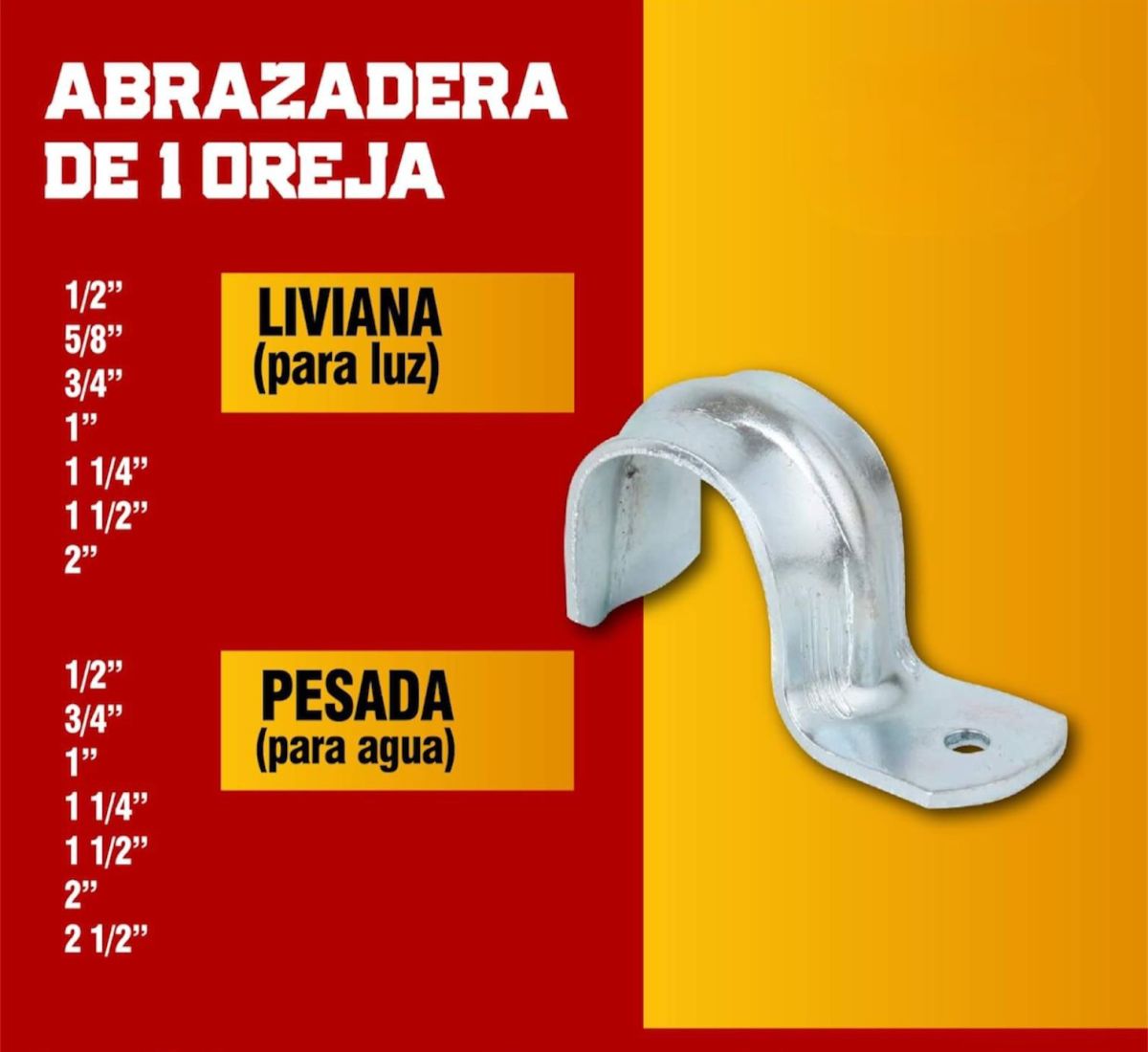 ABRAZADERA P/TUBO ZINC-PESADA-AGUA- 1.1/2-C/1