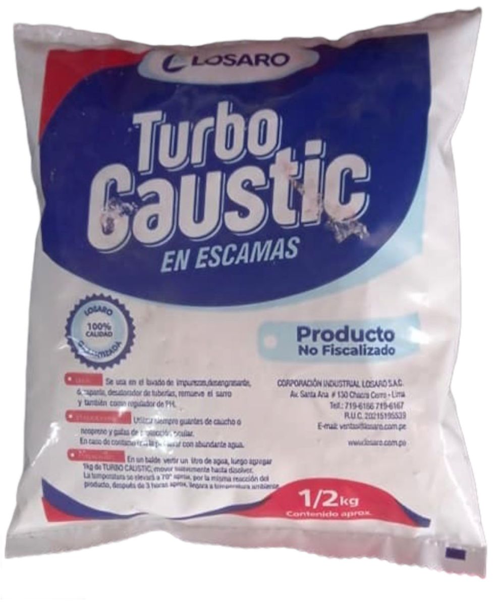 SODA CAUSTICA ESCAMAS X 1/2 KG LOSARO