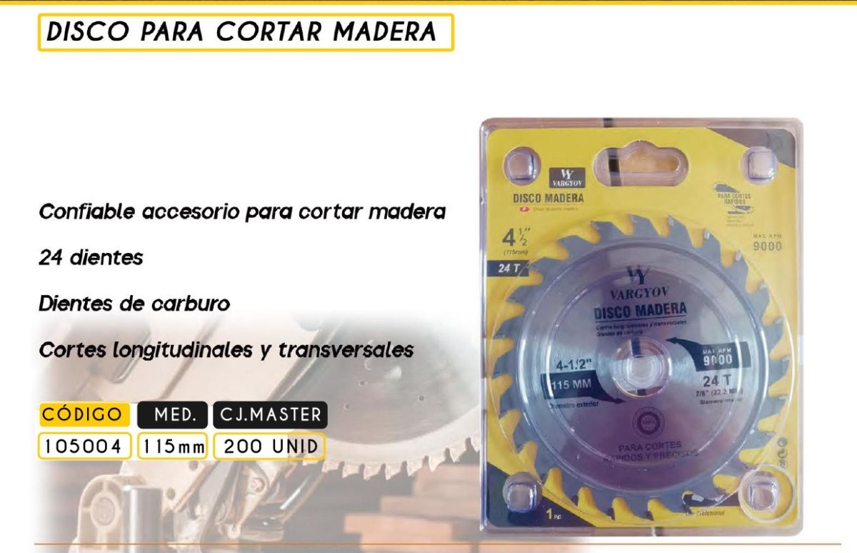 DISCO MADERA 180MM 7 X 24D VY 