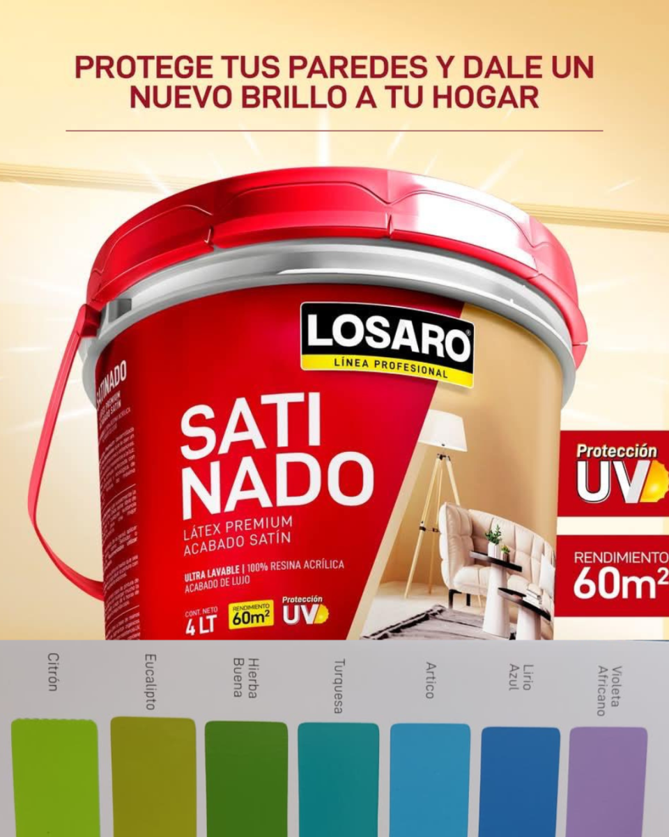 LATEX SATINADO TURQUESA LOSARO X GLN