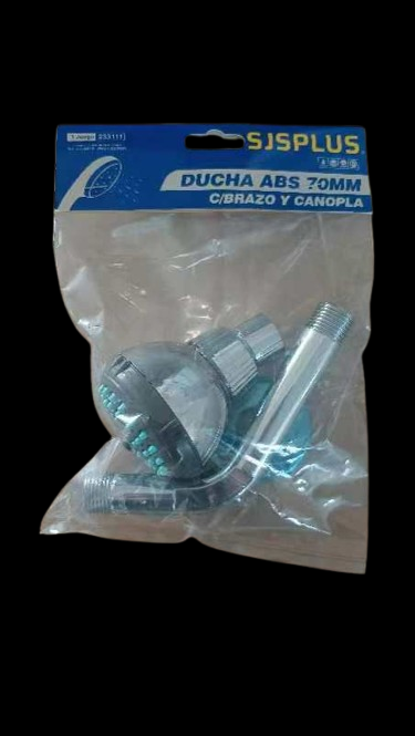 DUCHA ABS 70MM C/BRAZO Y CANOPLA S/M
