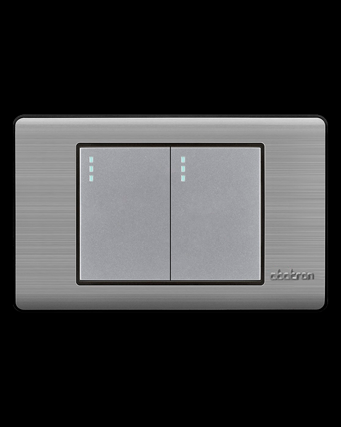 INTERRUPTOR DOBLE P/E ACERO AB-FI02