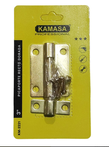 PICAPORTE RECTO DORADO 2.5 KAMASA