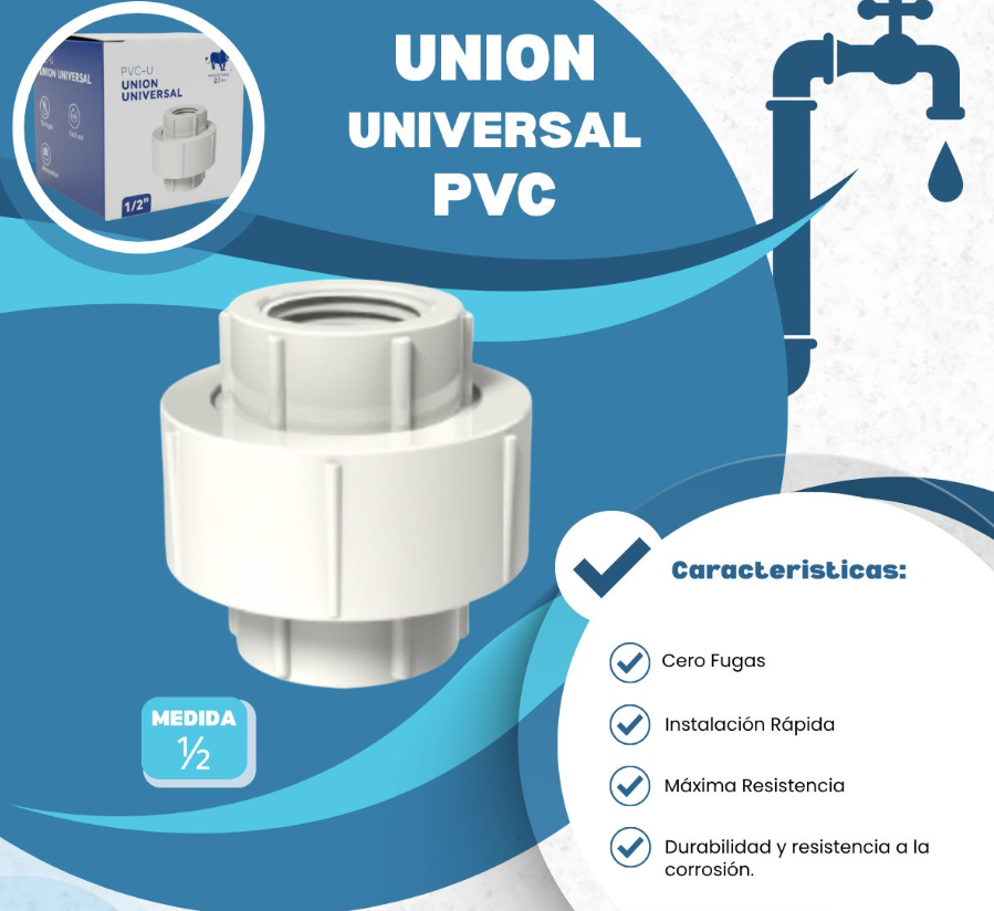 UNION UNIVERSAL PVC 1/2 PVC C/R M46-DJ
