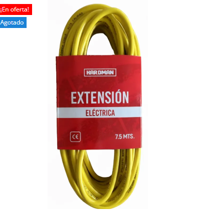 EXTENSION VULCANIZADA C/AMARILLO 7.5MT HARDMAN