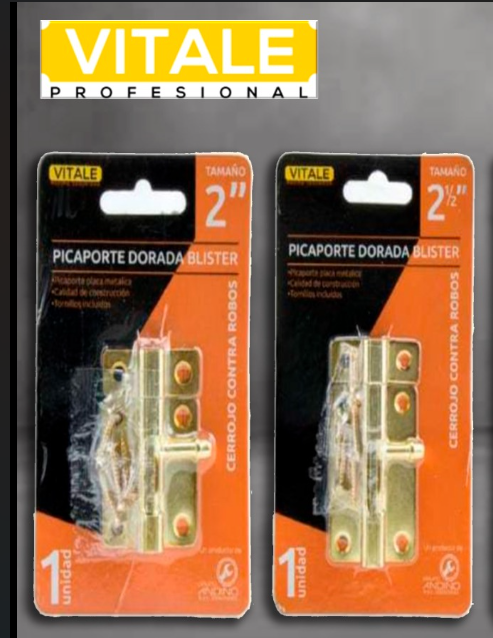 PICAPORTE DORADO 2.1/2 VITALE BLISTER